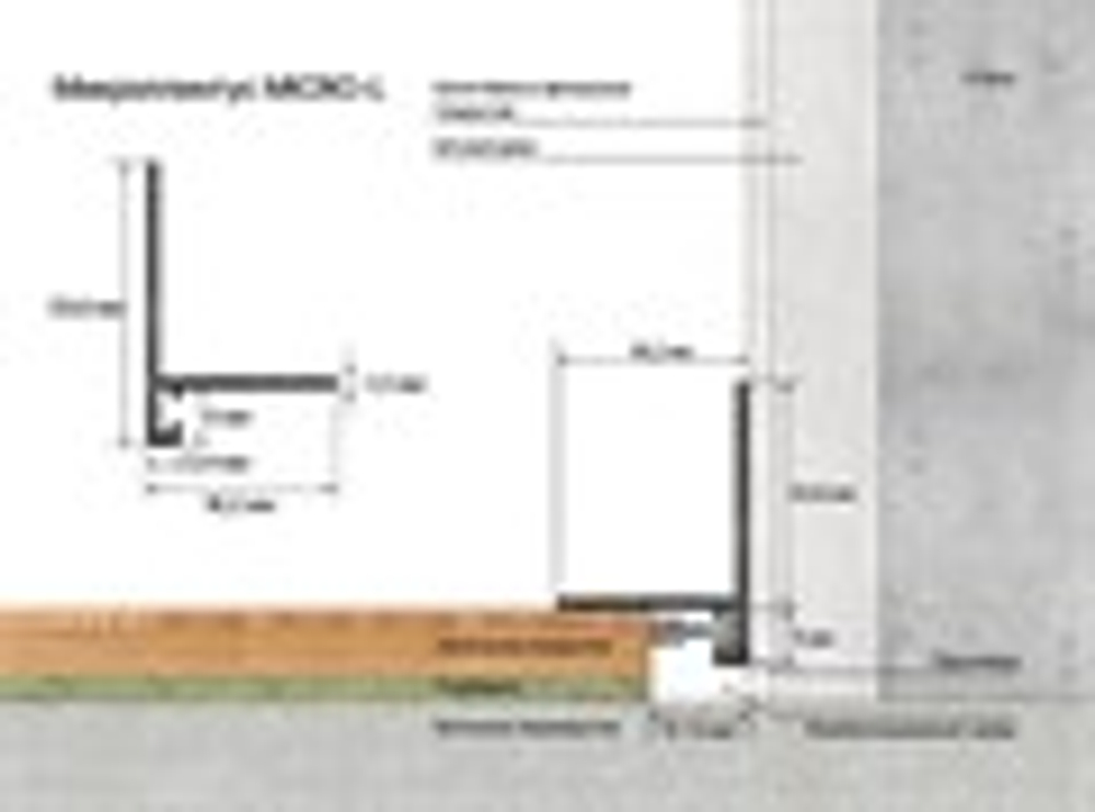 Микроплинтус L-образный белый матовый алюминиевый Laconistiq Micro-L 26x16x2700 мм