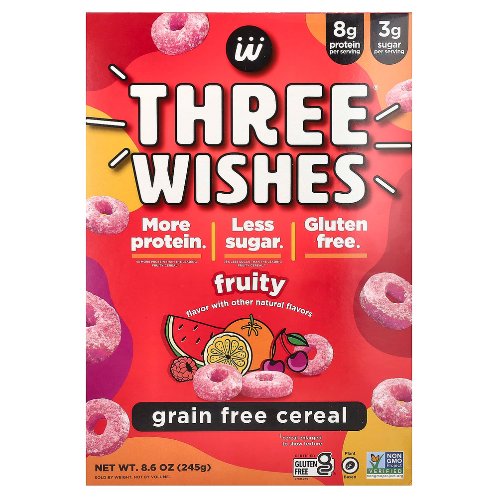 Three Wishes, Хлопья без злаков, фруктовые, 245 г (8,6 унции)