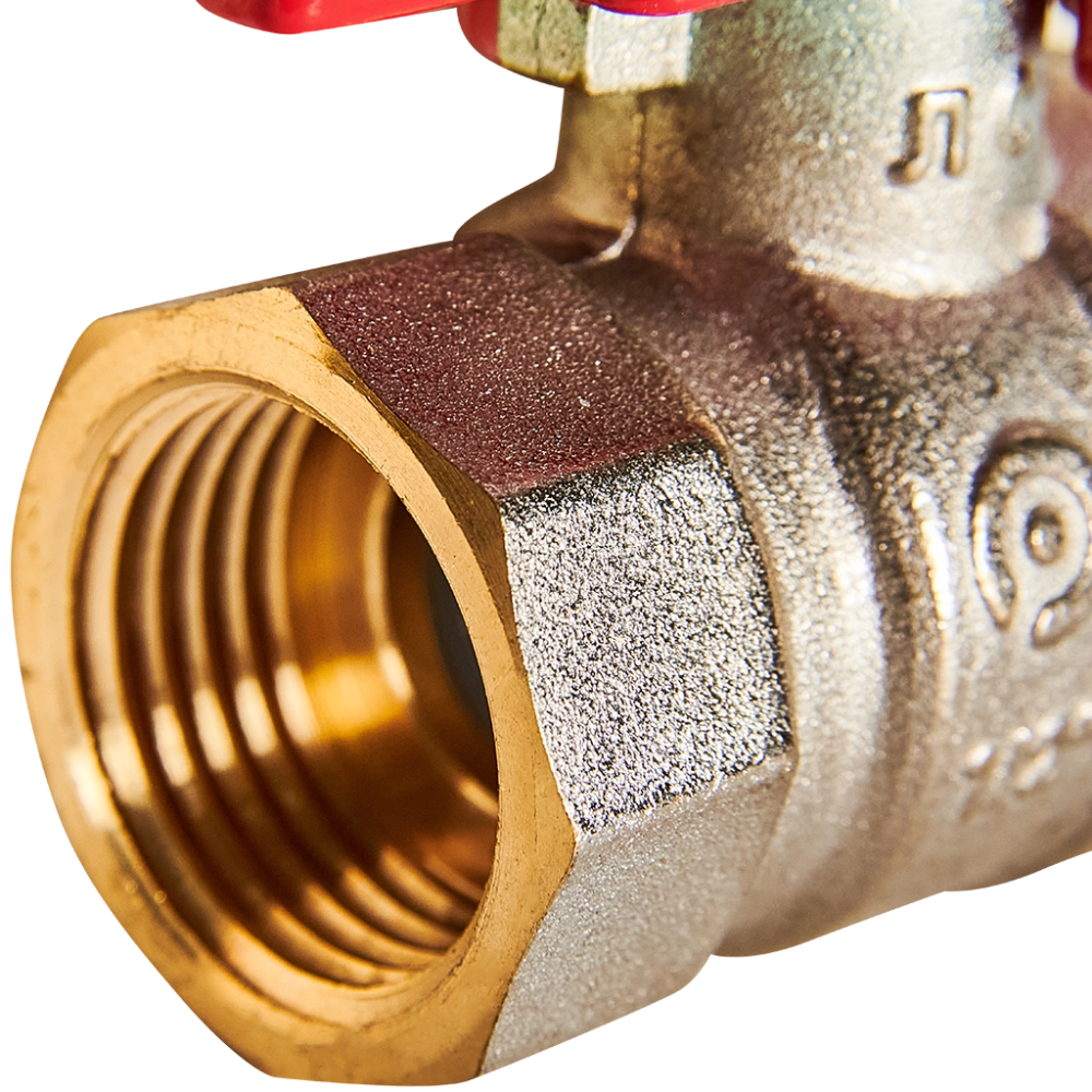 Кран шаровой полнопроходной ROMMER - 1/2" (ВР/НР, PN40, ручка-бабочка)
