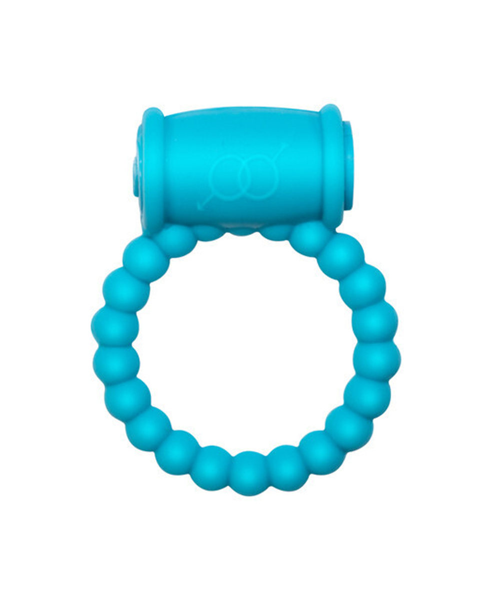 Эрекционное силиконовое кольцо с вибрацией Rings Drums sky blue (Цвет: голубой)