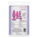 Набор из 3 розовых анальных пробок Crystal Booty Kit (Цвет: розовый)