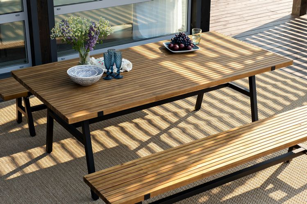 Скамья из алюминия Joygarden АЛЬТО, темно-серый графит, коричневый