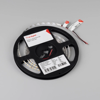 Лента UL-A120-8mm 24V Warm3000 (2 W/m, IP20, 5m) (Arlight, Открытый)