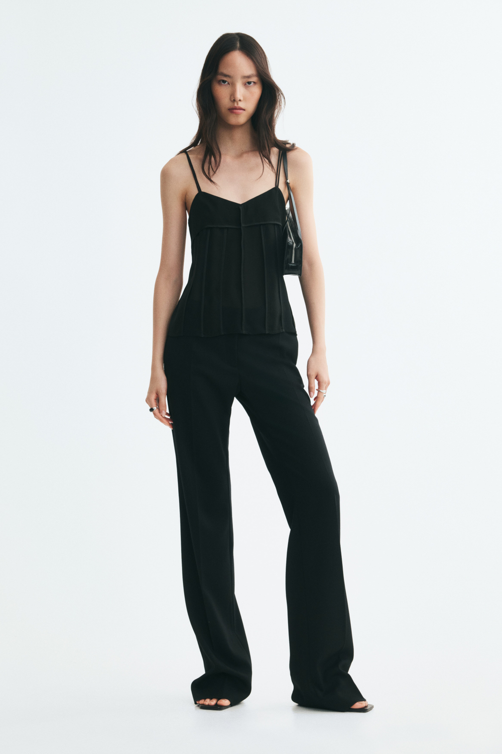 Топ с кантом на бретелях - H&M