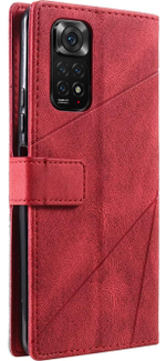 Дизайнерский чехол-книжка из кожи для XIAOMI REDMI NOTE 11 / 11S с отделом для наличных, 3 слотами для карт и подставкой