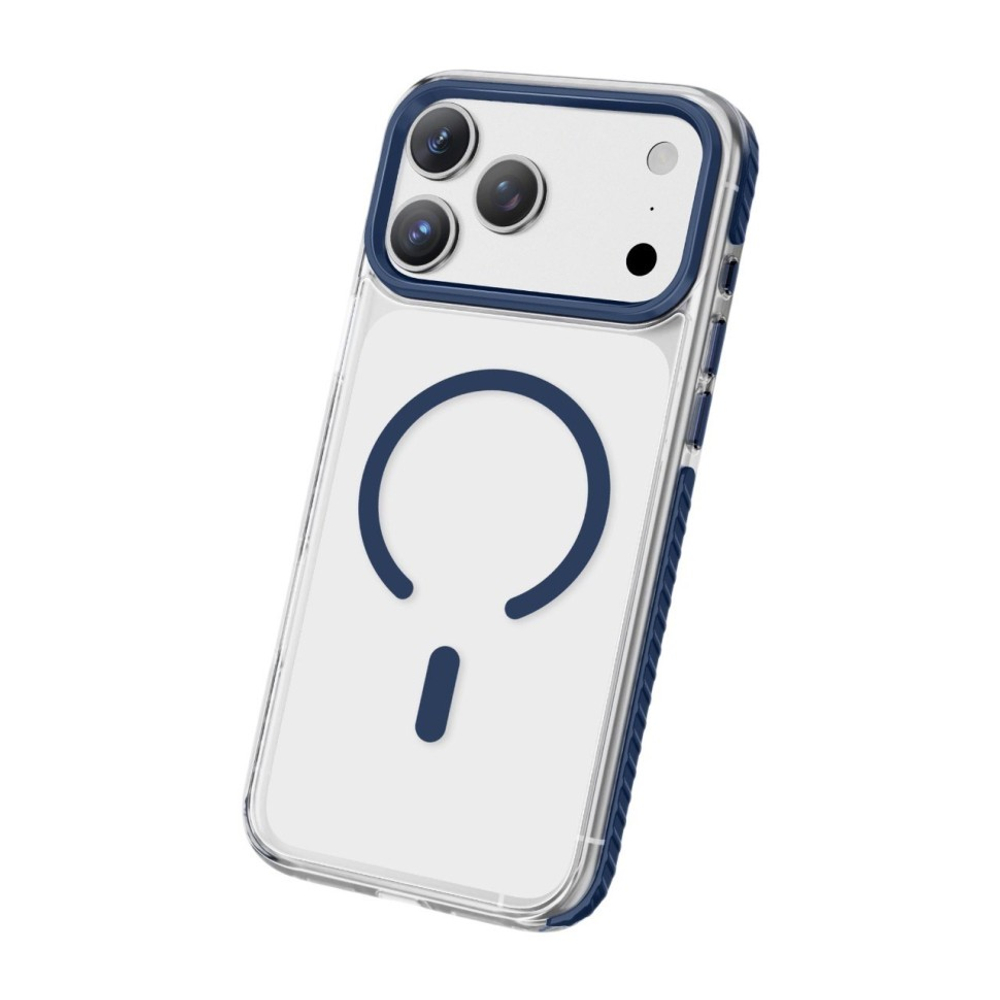 Накладка для i-Phone 17 Pro max Keephone Shockstar MagSnap сине-прозрачный
