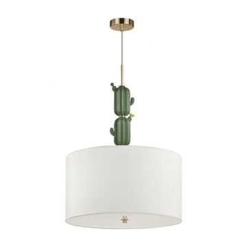 Люстра 5425/3 E27 3*60W золотой/зеленый/белый/металл/керамика/ткань Modern Odl_Ex24 Cactus Odeon Light Exclusive