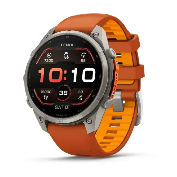 Смарт-часы Garmin fenix 9 Pro (47 мм) титан осенне-оранжевый/ярко-оранжевый