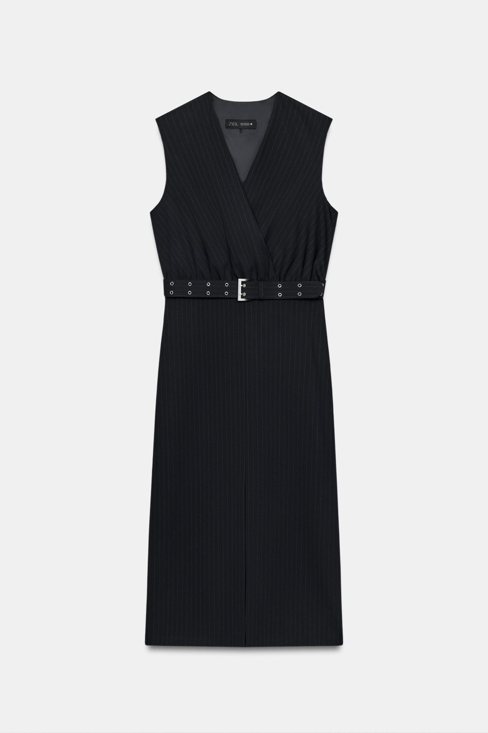 ПЛАТЬЕ В ТОНКУЮ ПОЛОСКУ С РЕМНЕМ — ZARA