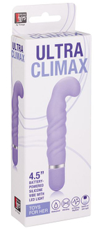 Фиолетовый изогнутый вибратор NEON ULTRA CLIMAX PURPLE - 11 см. (Цвет: фиолетовый)