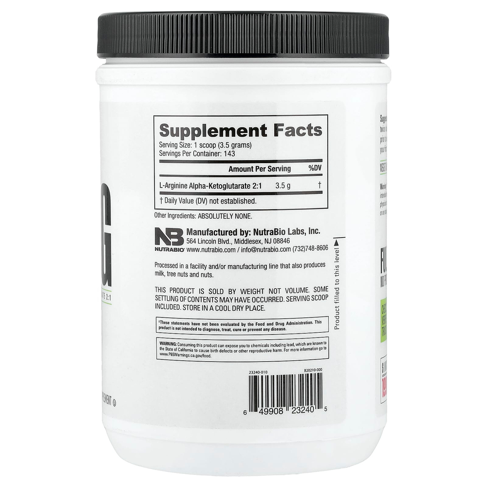 NutraBio, AAKG`` 500 г (1,1 фунта)