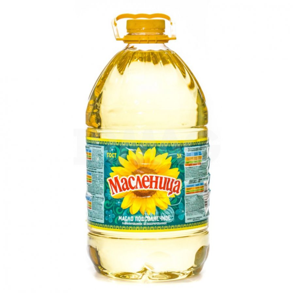 Масло подсолнечное Масленица 5 л