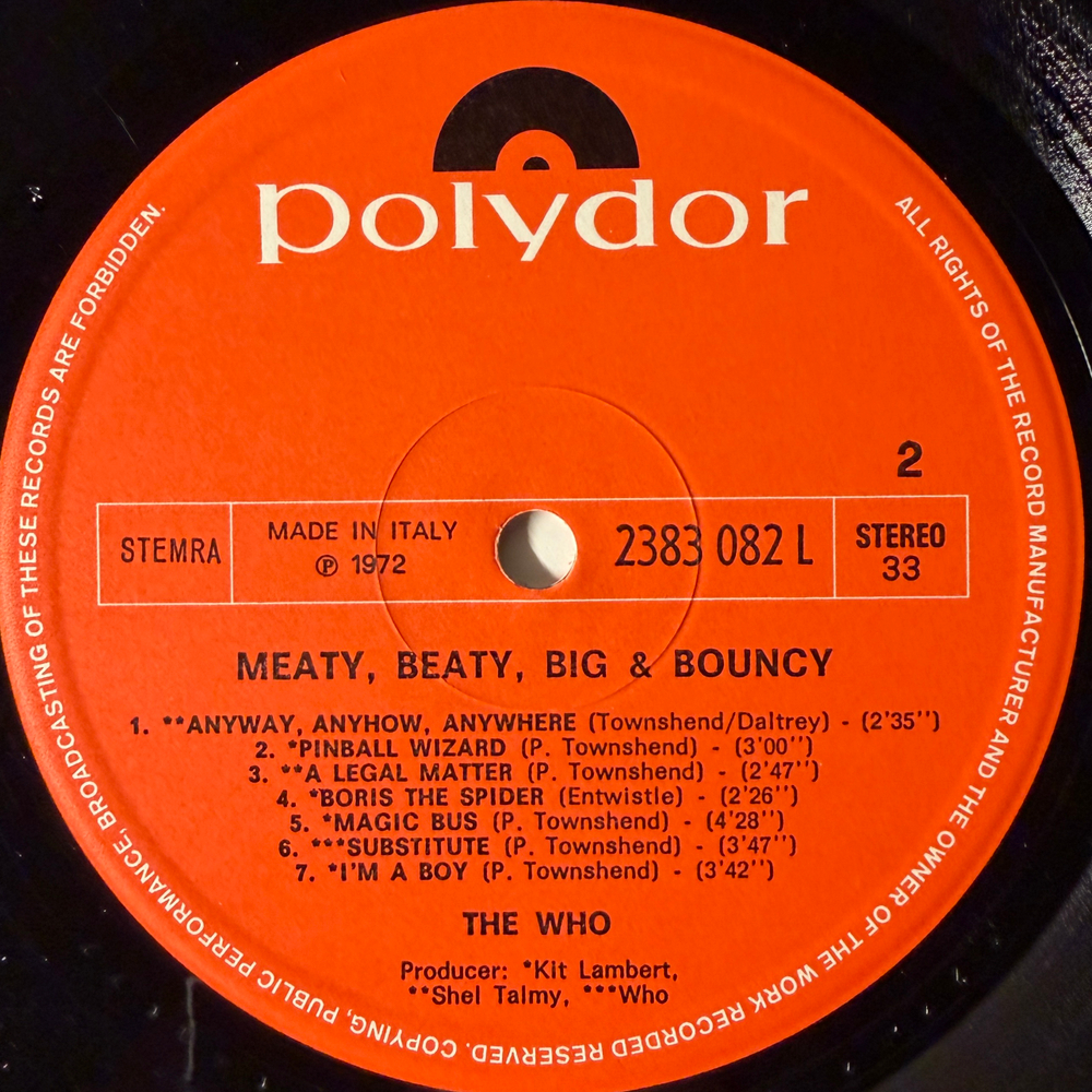 The Who – Meaty Beaty Big And Bouncy (Италия 1972г.) Т