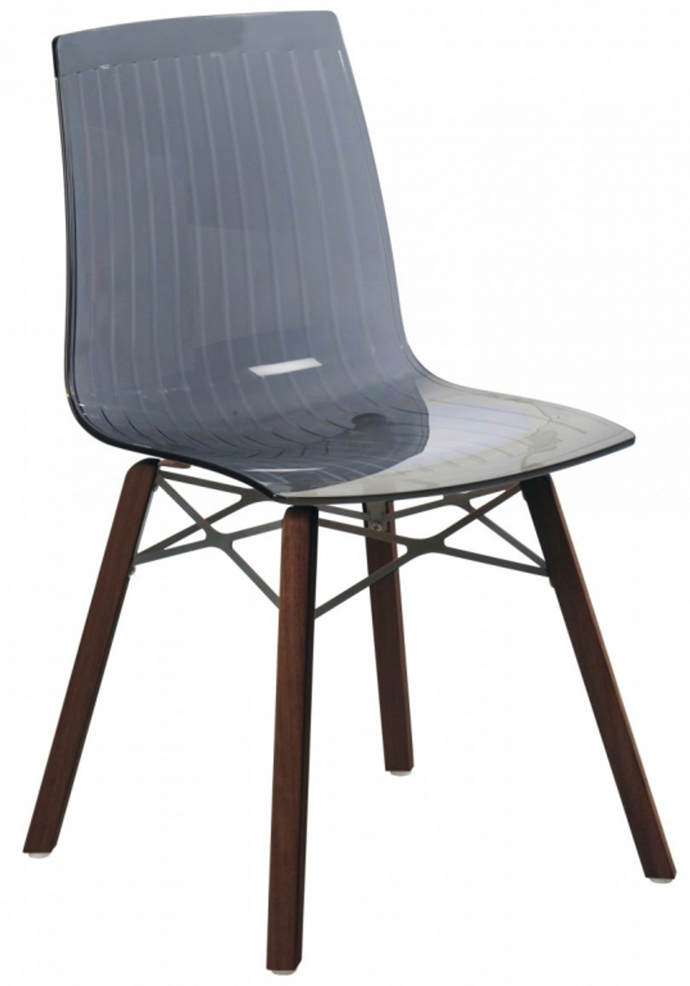 Стул прозрачный Papatya X-Treme-S Wox Iroko, натуральный, дымчатый