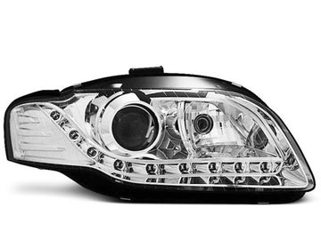 Передние фары Audi A4 B7 daylight chrome