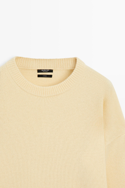Massimo Dutti Джемпер оверсайз из 100% кашемира, ванильный