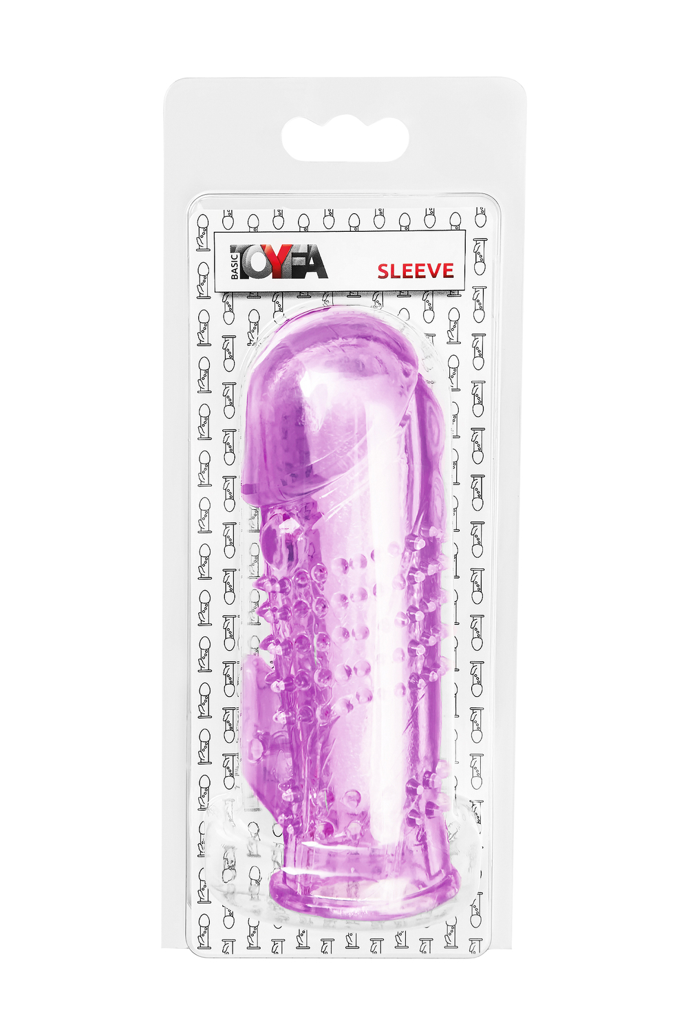 Насадка на пенис с дополнительной стимуляцией TOYFA Basic, TPE, фиолетовый, 13 см