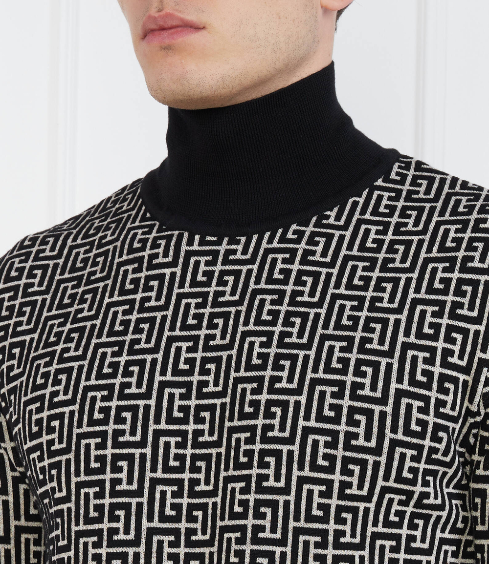 Хлопковый гольф Balmain - черный(BH1KF010 KB03)
