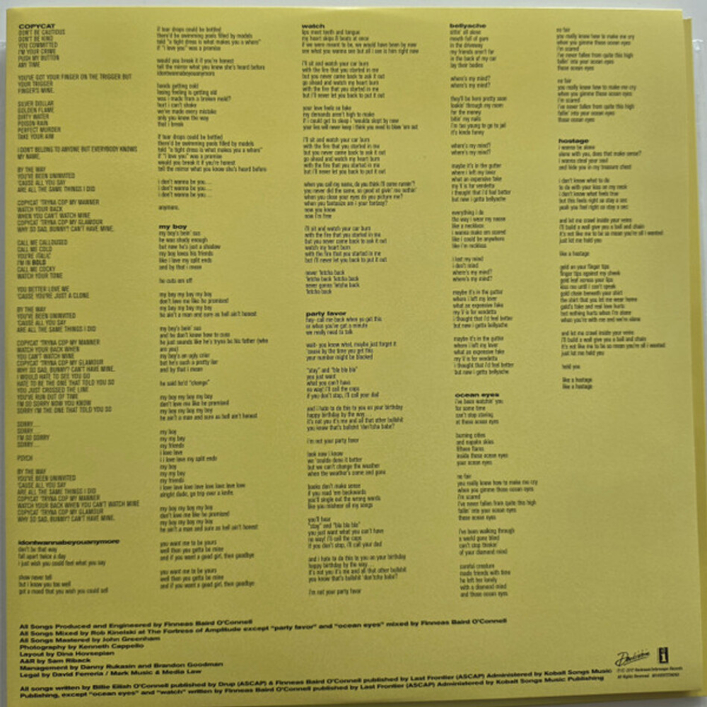 Billie Eilish / Dont Smile At Me (Clear Vinyl)(12" Vinyl EP)