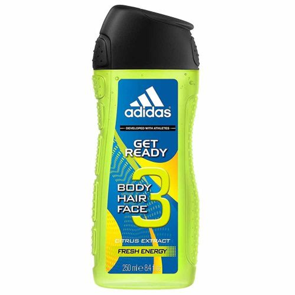 Adidas Гель для душа Get Ready! 3 в 1 Fresh Energy 250 мл (из Финляндии)