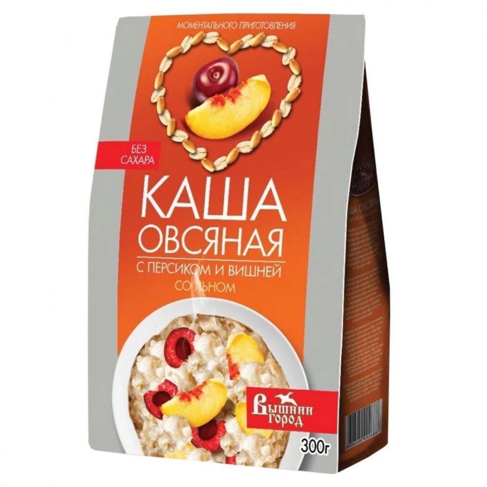 Каша овсяная "Вышний город" с персиком и вишней со льном, 300 г