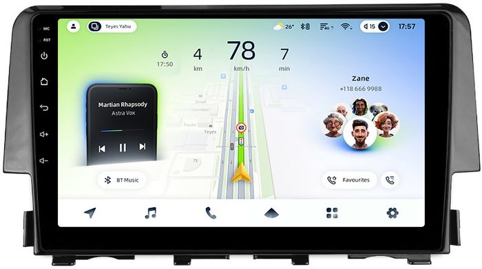 Магнитола для Honda Civic 10 2015-2021 - Teyes CC4L монитор 9" IPS, Android 14, Быстрая, Snapdragon 662, CarPlay, 4G SIM-слот