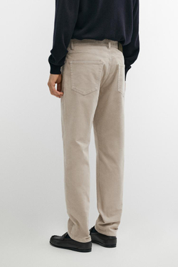 Massimo Dutti Вельветовые зауженные брюки, бежевый