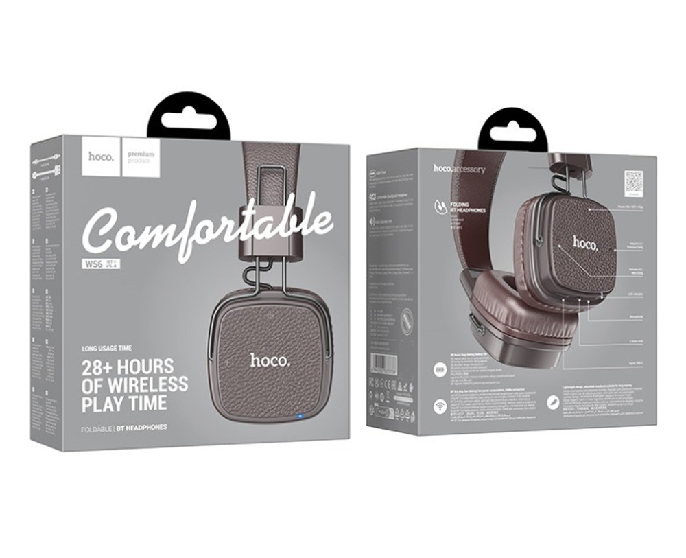Стереонаушники Bluetooth полноразмерные Hoco W56 BT5.4 черные