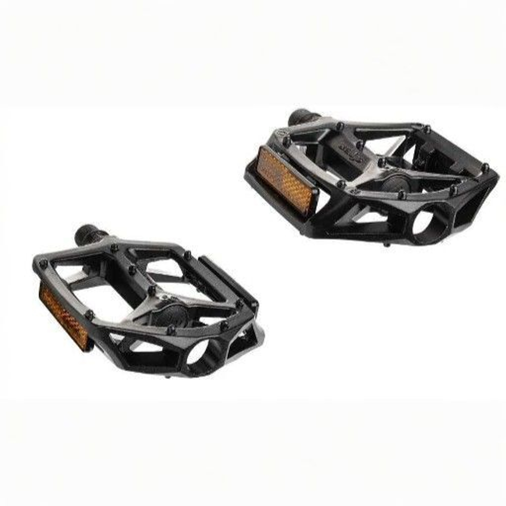Педали Wellgo PLATFORM алюминиевые, 112x102x28мм, резьба 9/16", полимерные подшипники, черные