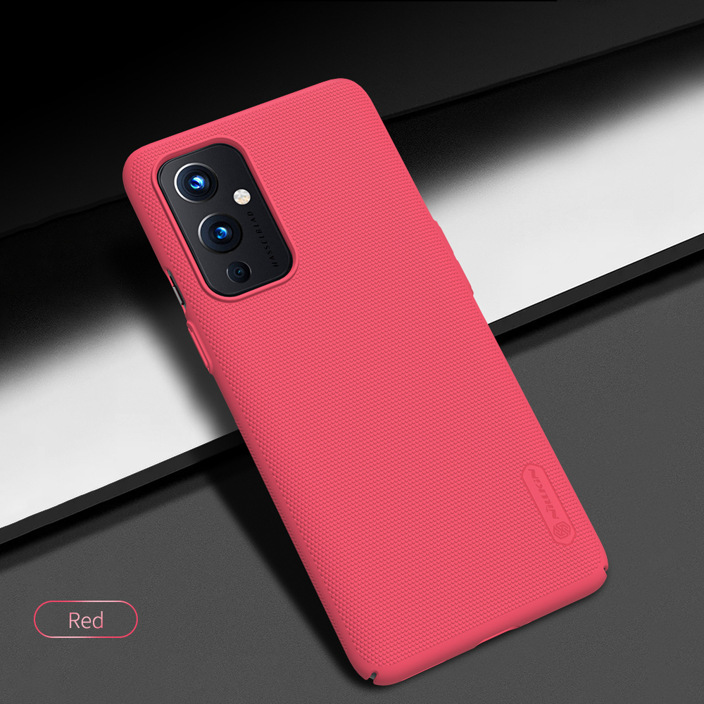 Тонкий чехол красного цвета от Nillkin для OnePlus 9 (рынок IN и CN), серия Super Frosted Shield