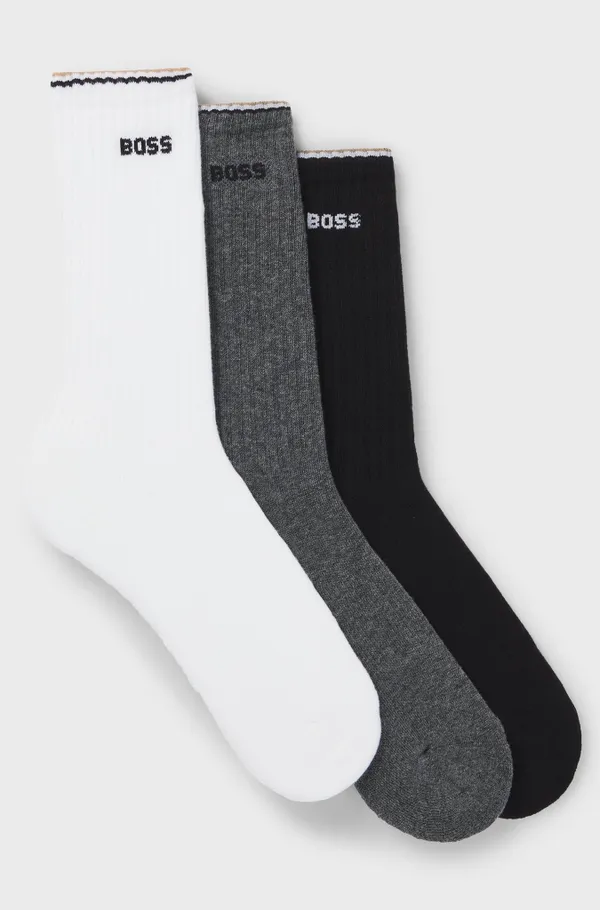 Носки (3 пары) мужские BOSS 3P QS Rib Stripe CC 10267388 01