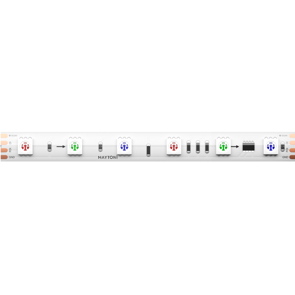 Светодиодная лента Maytoni 24В 5050 14,4Вт/м RGB 5м IP 67 201248