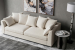 Диван Garda Decor Роберто (Roberto) трехместный, рогожка кремовый BOTEGA-SVBEG 250*100*90 см