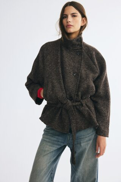 Куртка с поясом и воротником-стойкой - H&M