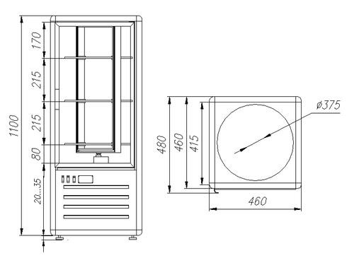 Кондитерская витрина Carboma Latium D4 VM 120-2 (R120Cвр Люкс коричнево-золотой, 1/2, INOX)