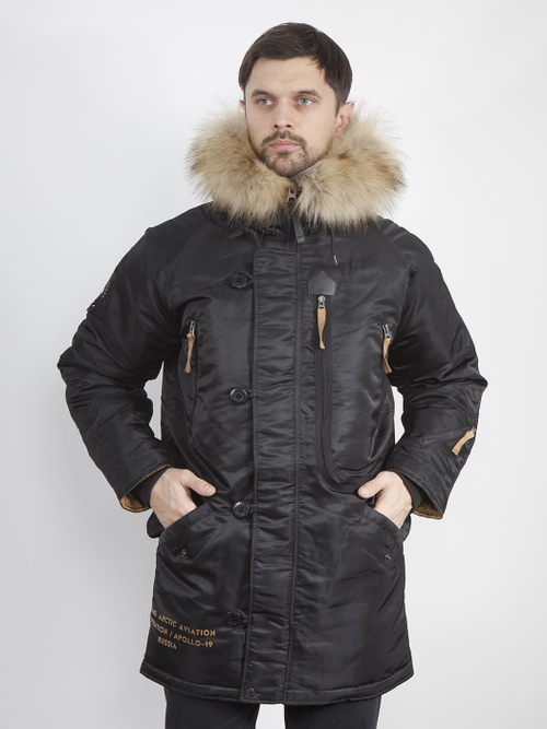 Куртка мужская зимняя Apolloget Expedition (черный/желтый - black/cinamon)