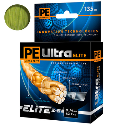 Плетеный шнур для рыбалки AQUA PE ULTRA ELITE Z-8 0,14mm 135m. Товар уцененный