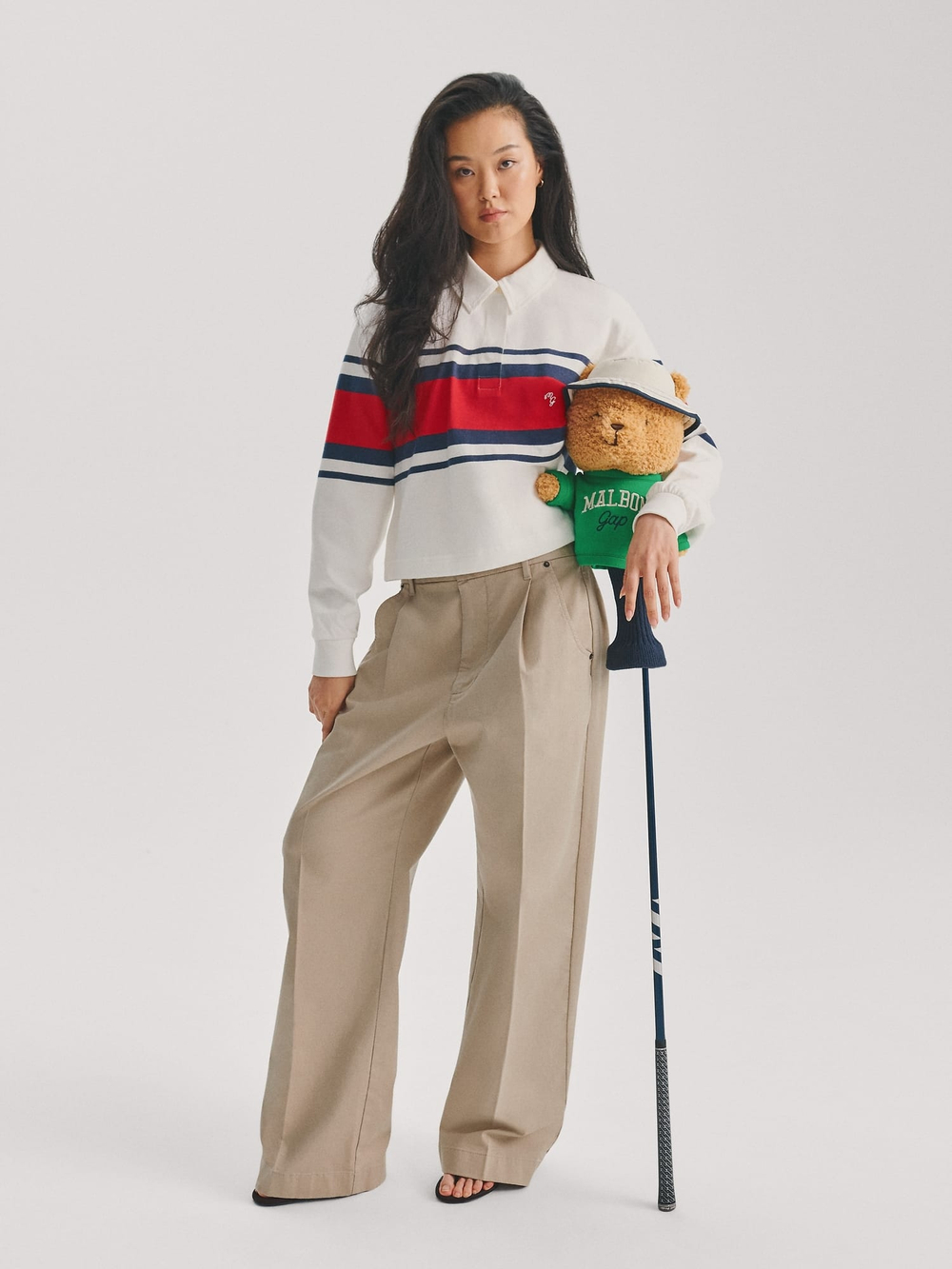 Укороченная футболка для регби Gap × Malbon оверсайз - GAP