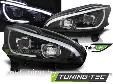 Передние фары TUBE LIGHT BLACK для Peugeot 208