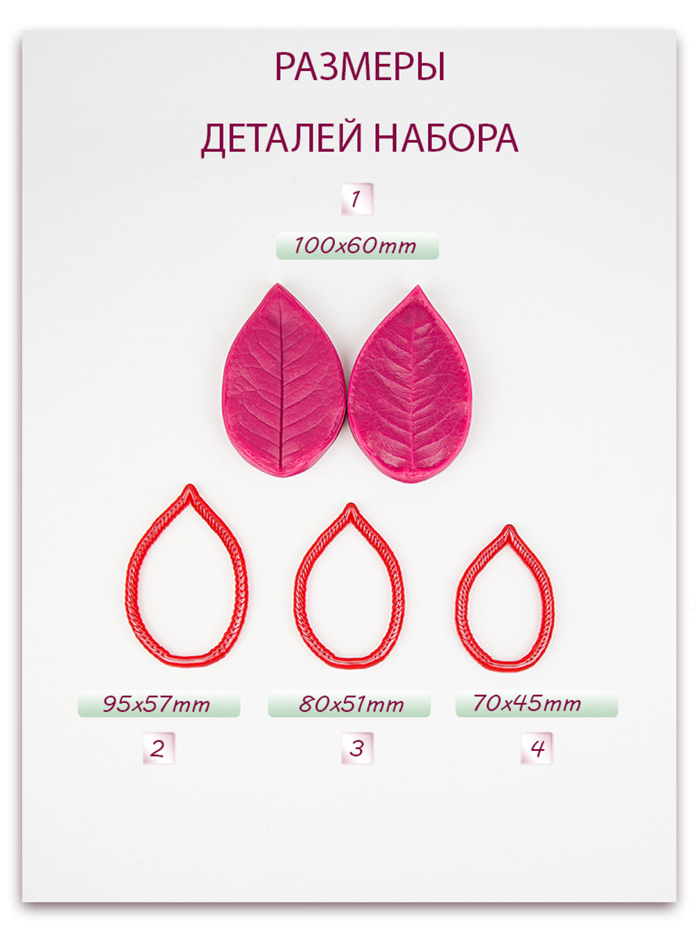 Лист розы большой универсальный