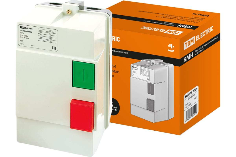 Контактор КМН23260 32А в оболочке  Ue=220В/АС3 IP54 TDM SQ0709-0009