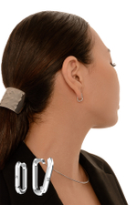 Серьги "База" из серебра 1,5 см