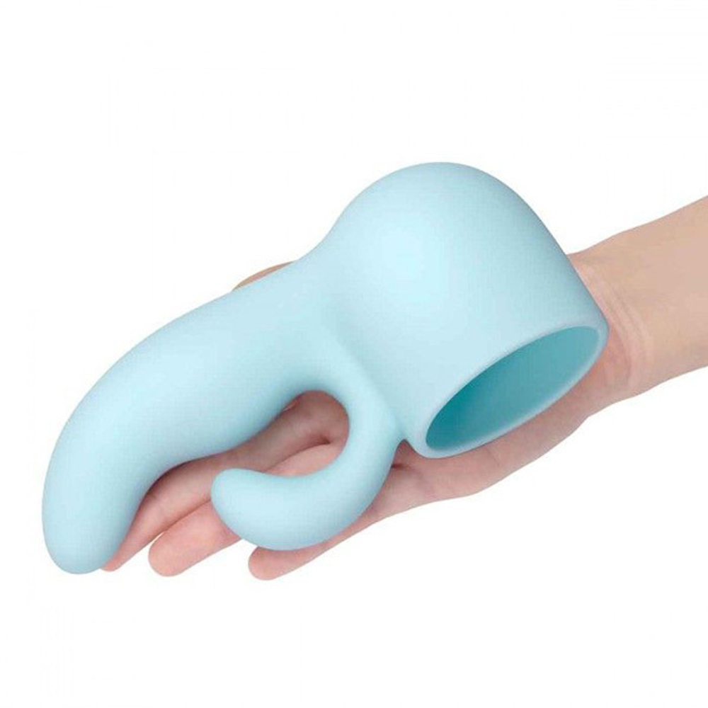 Голубая насадка 16,7см для вибратора Le Wand Petite Dual LW-043