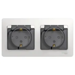 Розетка с крышкой Systeme Electric Glossa Белый GSL000147
