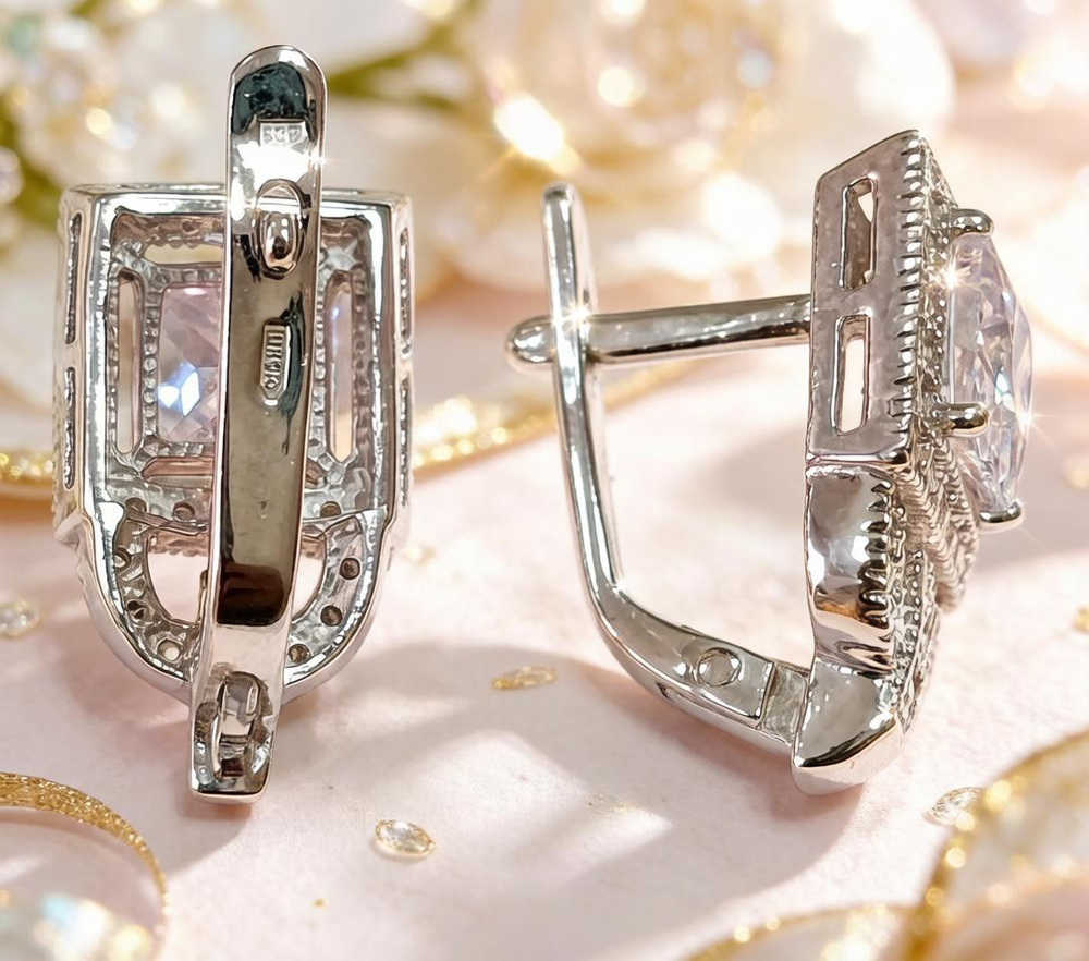 Ювелирные серьги из серебра 925 пробы