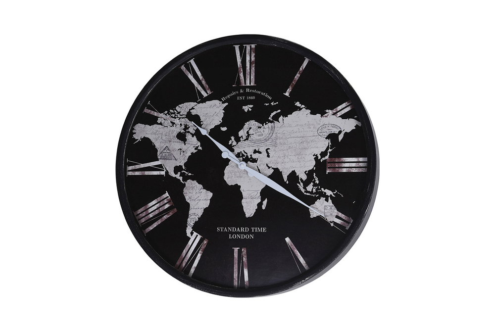 Часы настенные Garda Decor Global черные HZ1300640