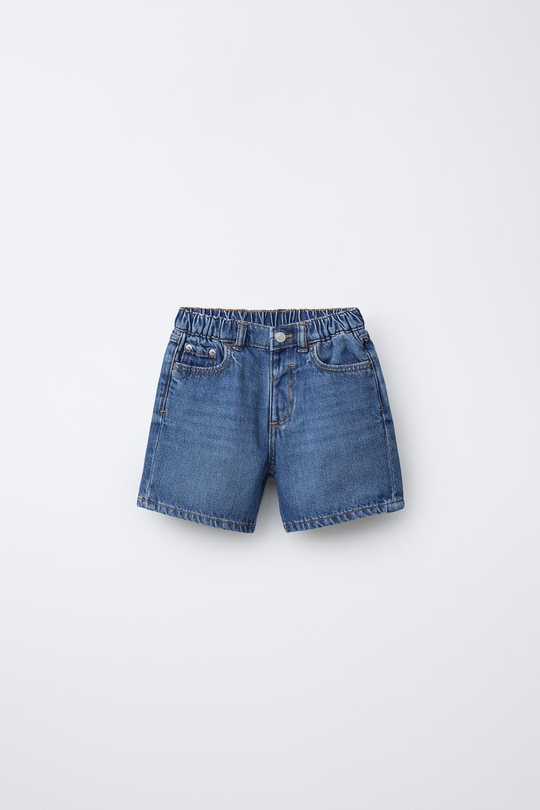 ZARA ДЖИНСОВЫЕ ШОРТЫ BAGGY, ИНДИГО