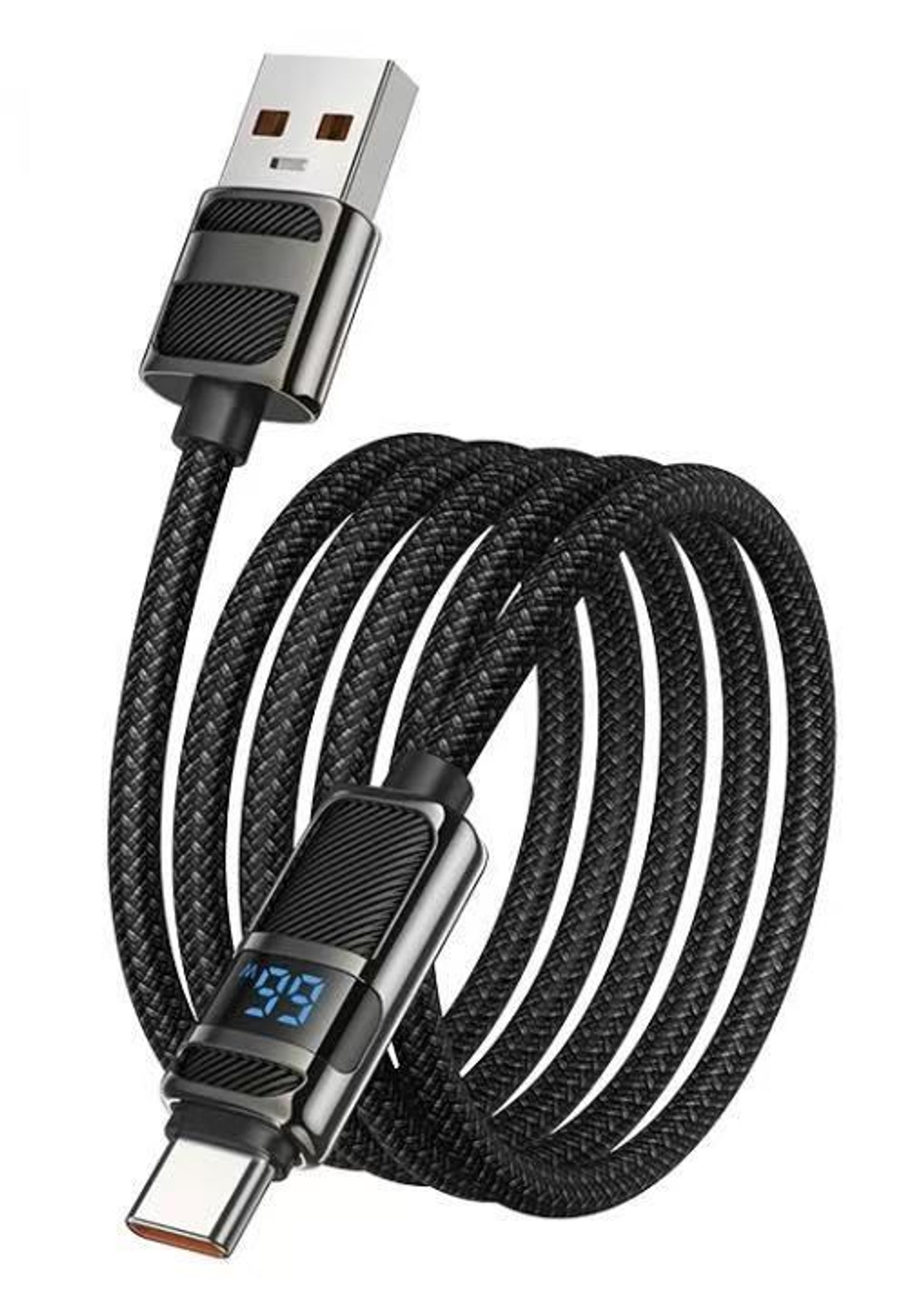 Usb Кабель-зарядка Type-C Hoco U137 5A 66W 1.2м в тканевой оплетке черный