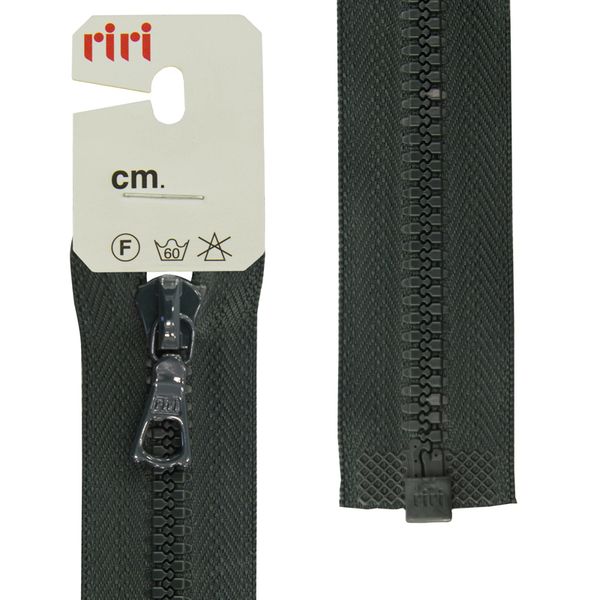 Молния трактор RIRI Т6 (6 мм) 1 зам., разъем., 40 см, цв.2818, т.зеленый болотный, 1 шт