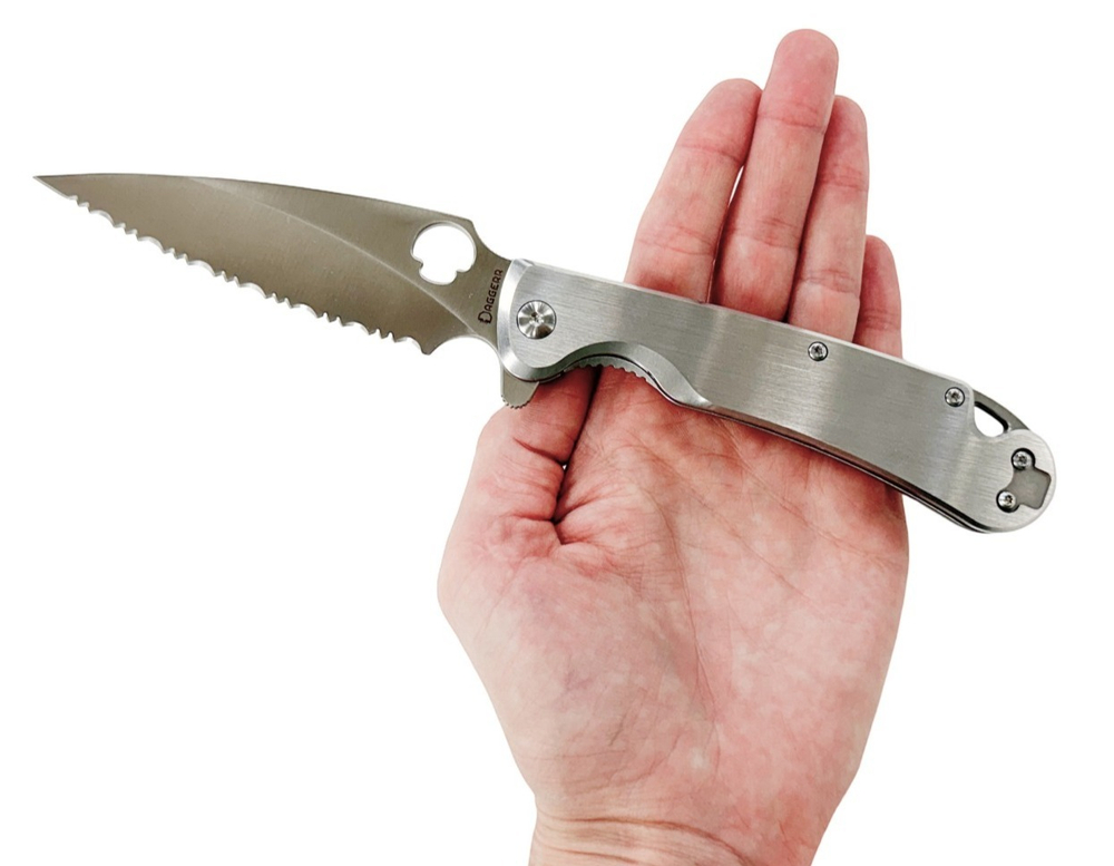 Нож Sting frame lock satin full serrated, DAGGERR, FM02-2FRST STSR